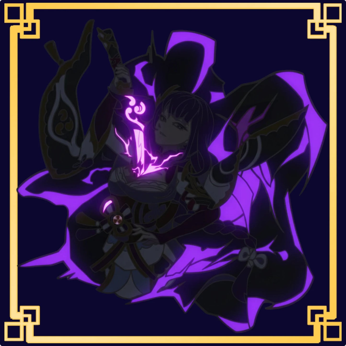 Raiden Shogun Glow-in-Dark Enamel Pin