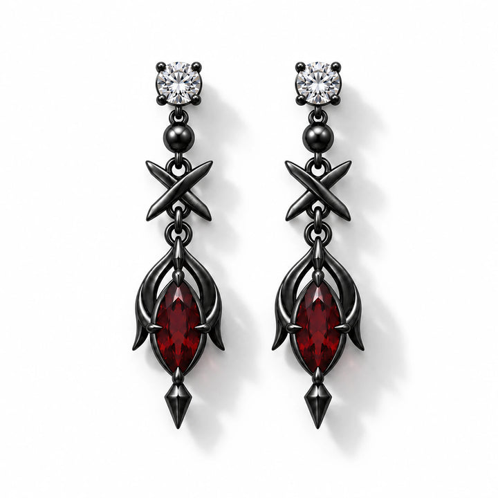 Black Swan Earrings in Royal Black