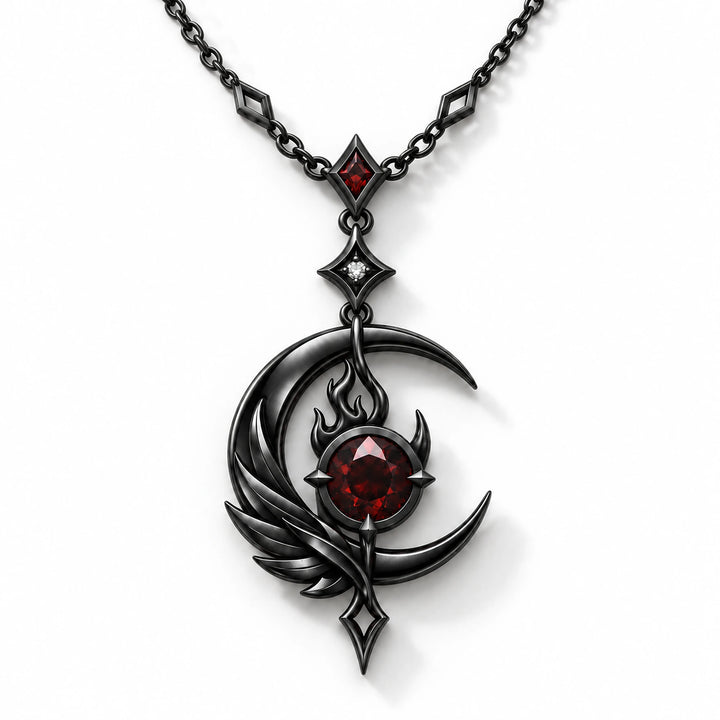 Black Swan Necklace in Royal Black