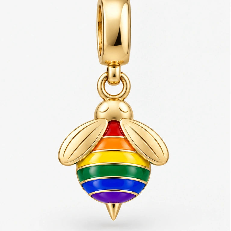 Rainbow Pride Bee Charm hero view