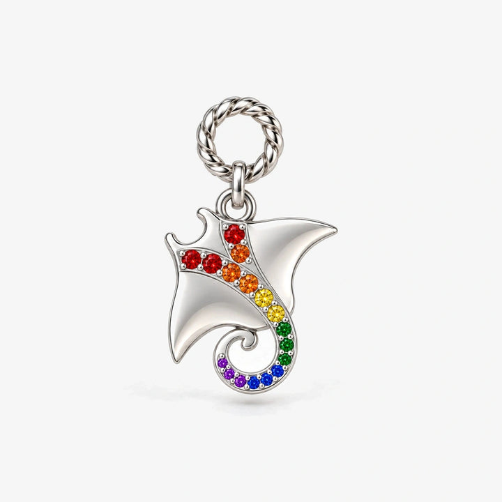 Pride Spinning Manta Ray Charm