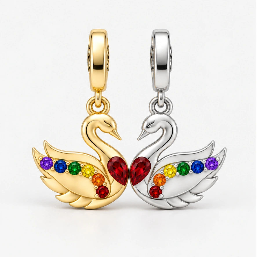Rainbow Pride Swans Charms hero view