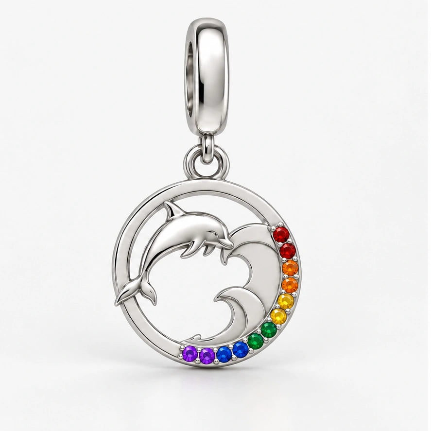 Rainbow Pride Dolphin Charm hero view