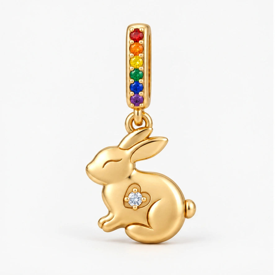 Rainbow Pride Bunny Charm hero view