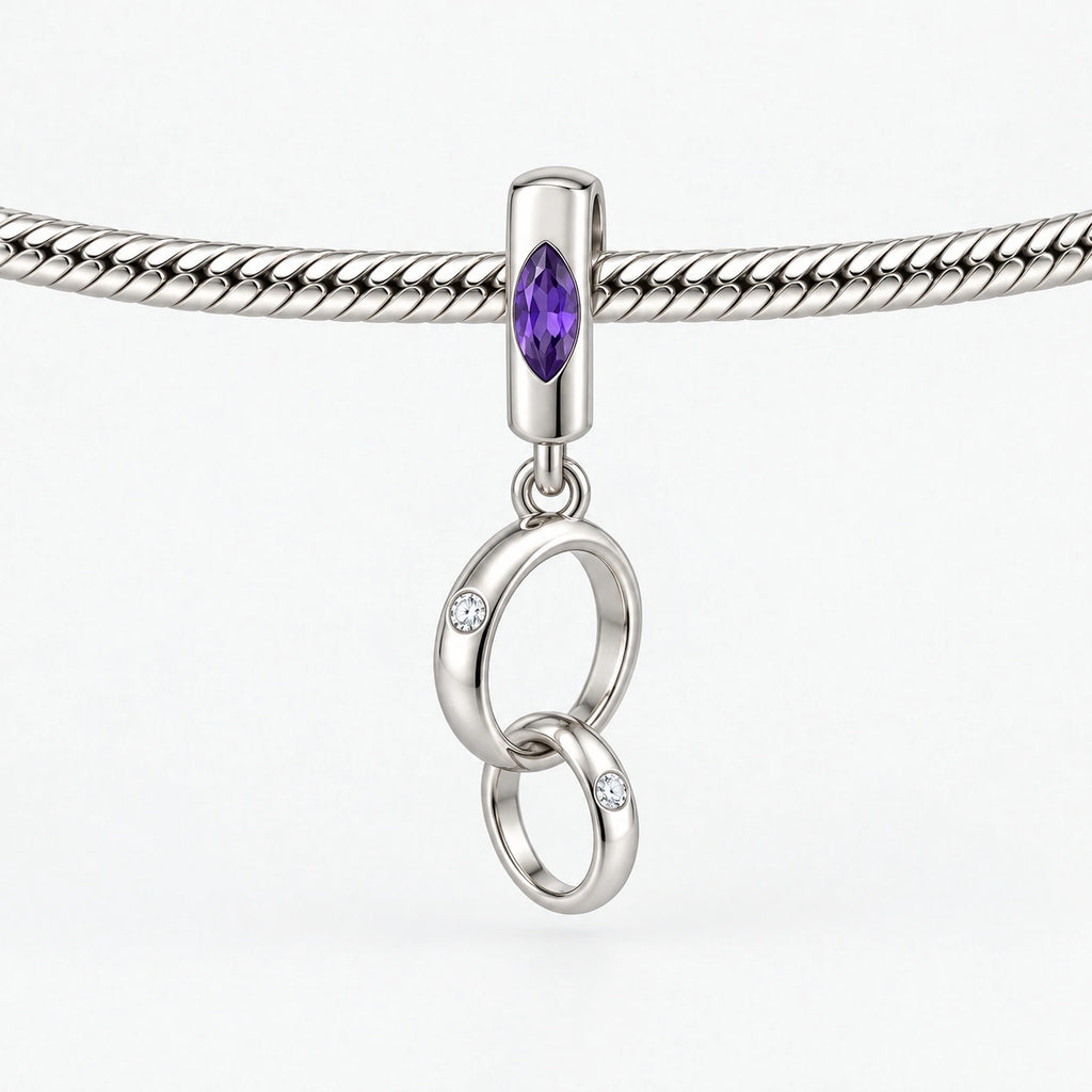 Pure Love Charm on bracelet view
