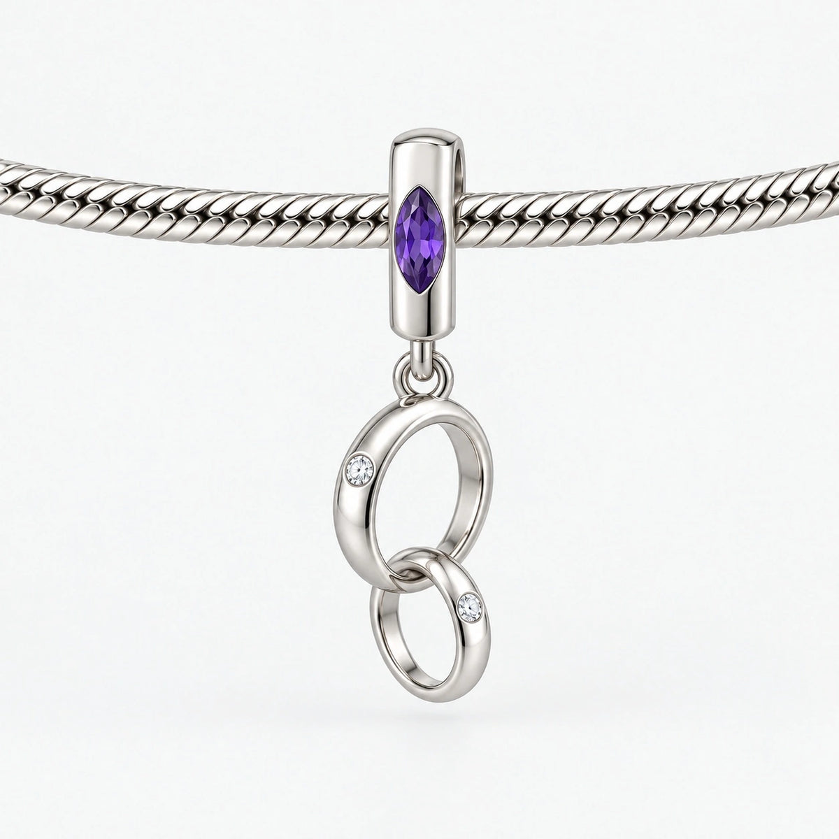 Pure Love Charm on bracelet view