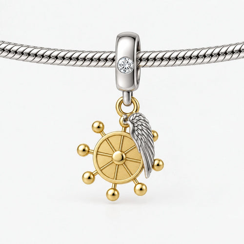 Adaptation Wheel Charm on bracelet view