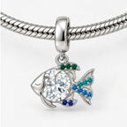Gay Men's Pride Fish Charm on bracelet view