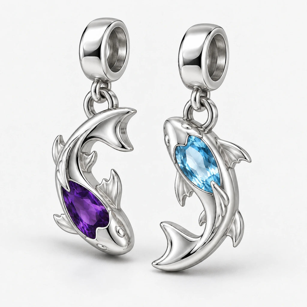 Six Eyes and Cursed Spirit Koi Charms side view