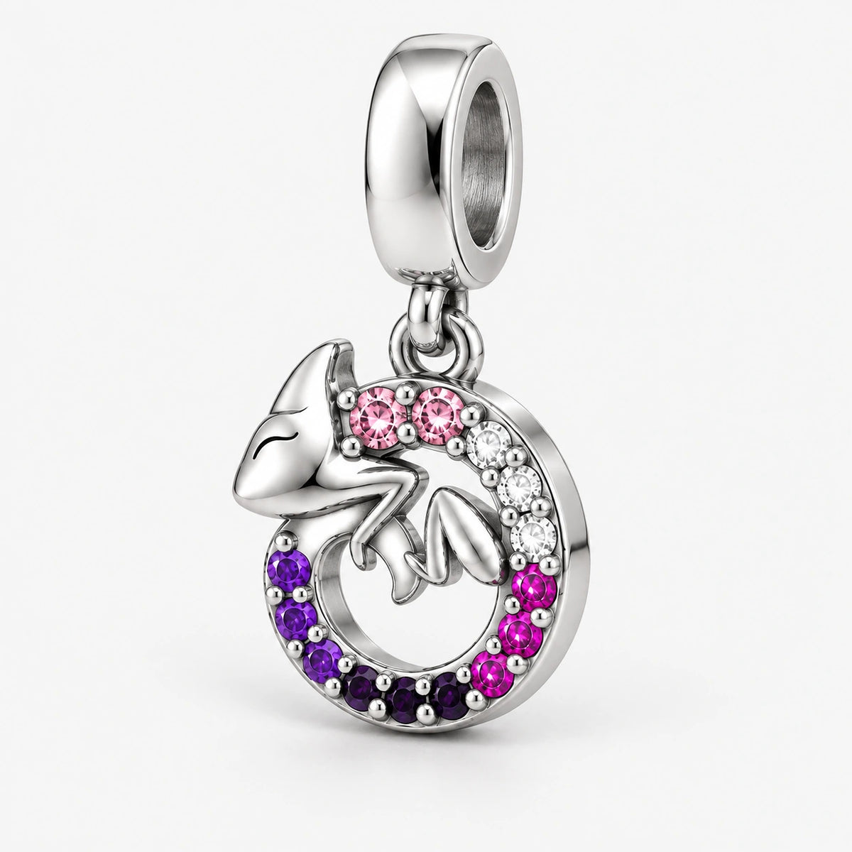Genderfluid Pride Chameleon Charm side view