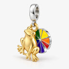 Rainbow Pride Frog Charm side view