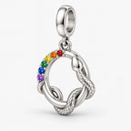 Rainbow Pride Snake Charm side view