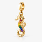Rainbow Pride Seahorse Charm side view