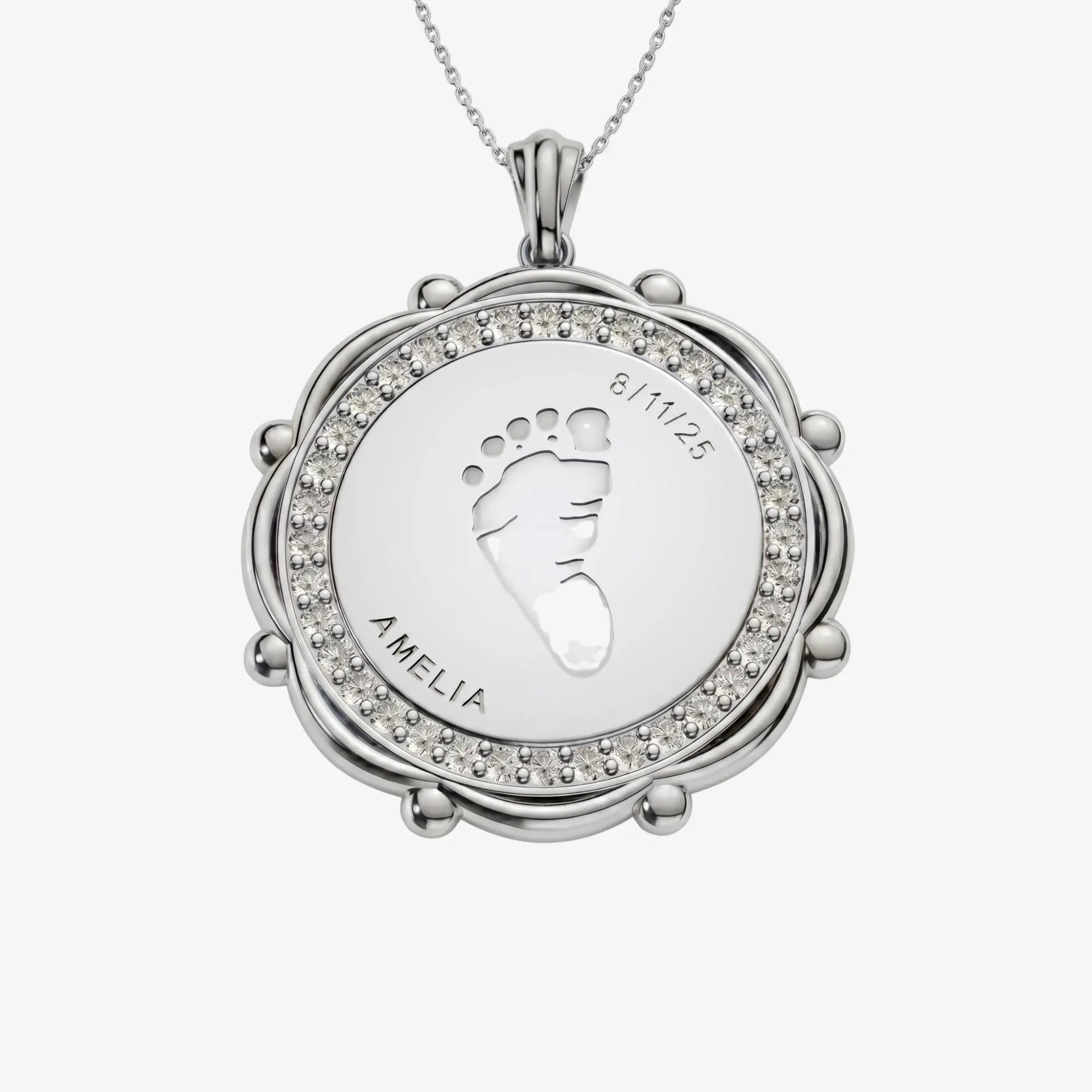 Personalised Baby Footprint Pendant