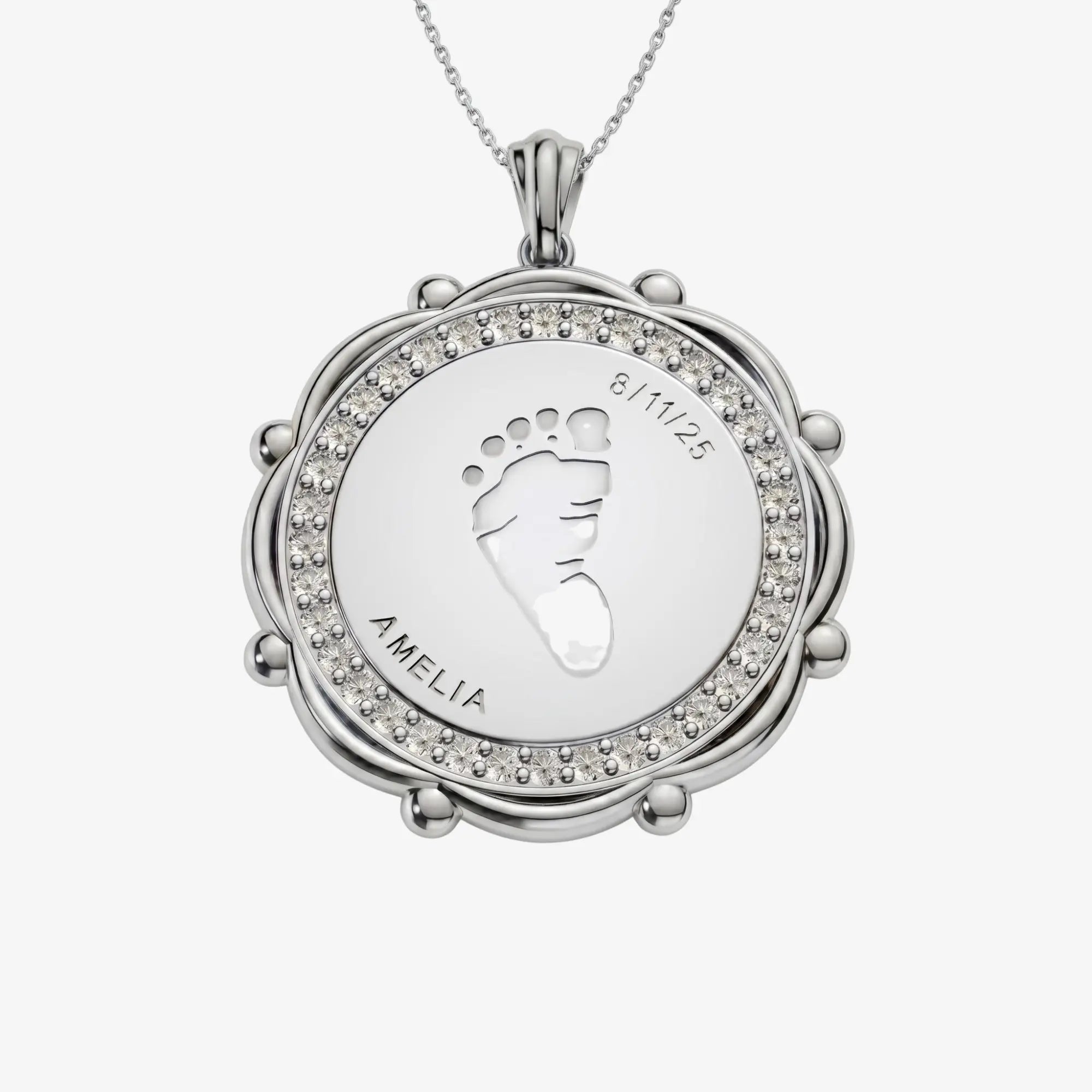 Personalised Baby Footprint Pendant