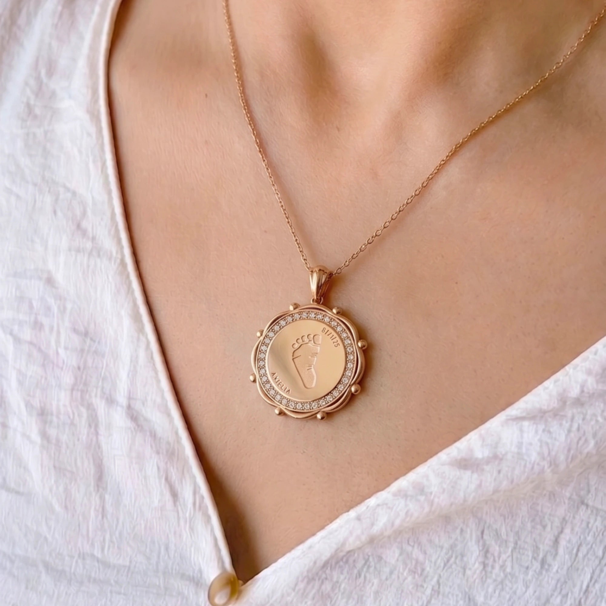 Personalised Baby Footprint Pendant