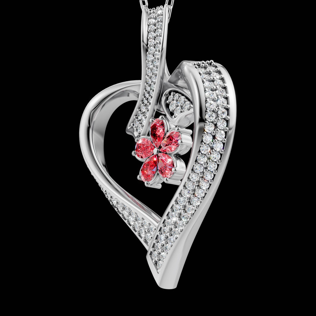Heart Flower Pendant