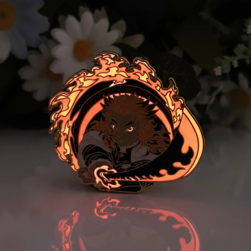 Flame Hashira Glow-in-Dark Enamel Pin