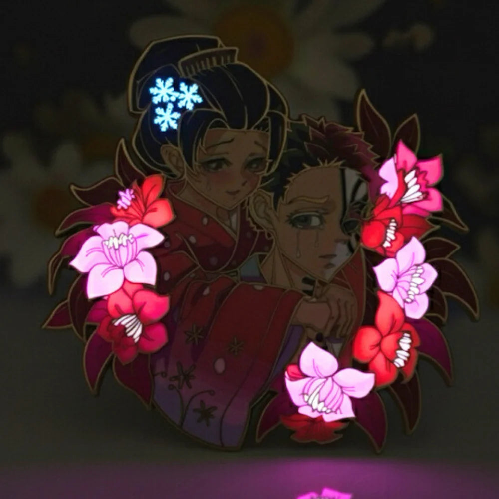Upper Moon Three and Blossom Glow in the Dark Enamel Pin