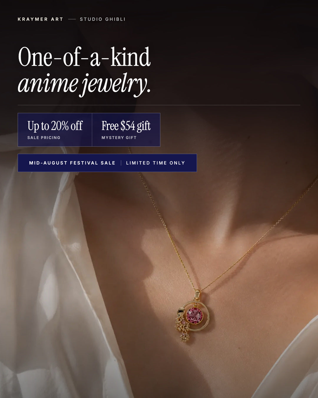 Studio Ghibli jewelry sale banner, mobile