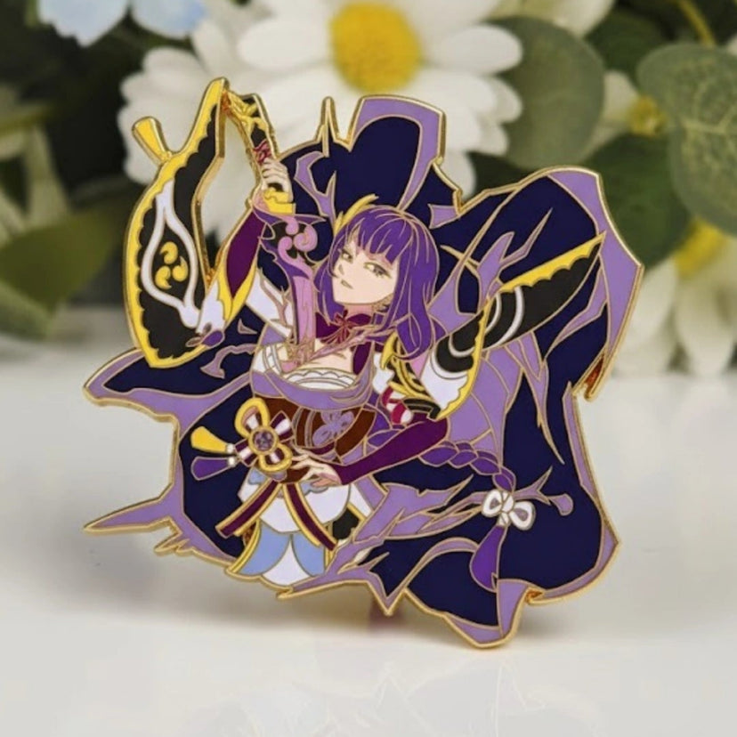 Raiden Shogun Glow-in-Dark Enamel Pin