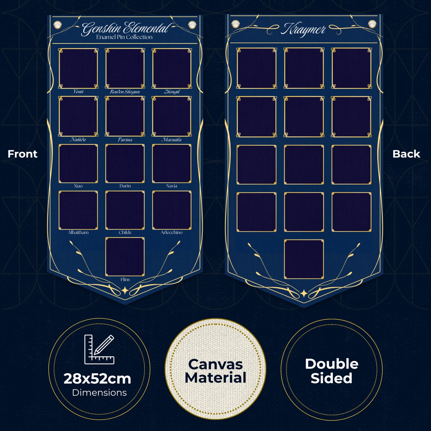 Genshin Enamel Pin Display Banner