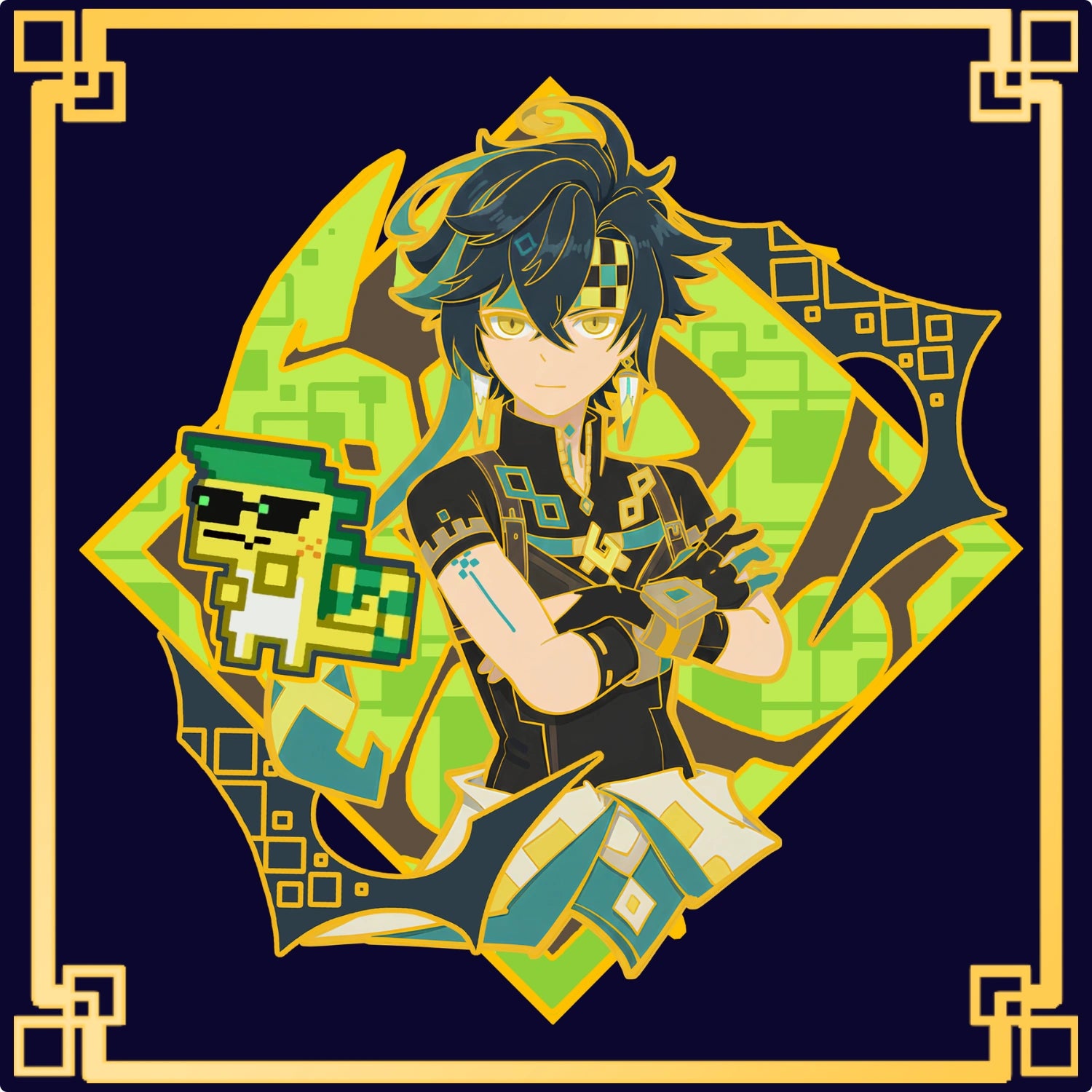 Kinich Glow-in-Dark Enamel Pin
