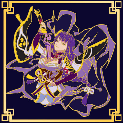 Raiden Shogun Glow-in-Dark Enamel Pin