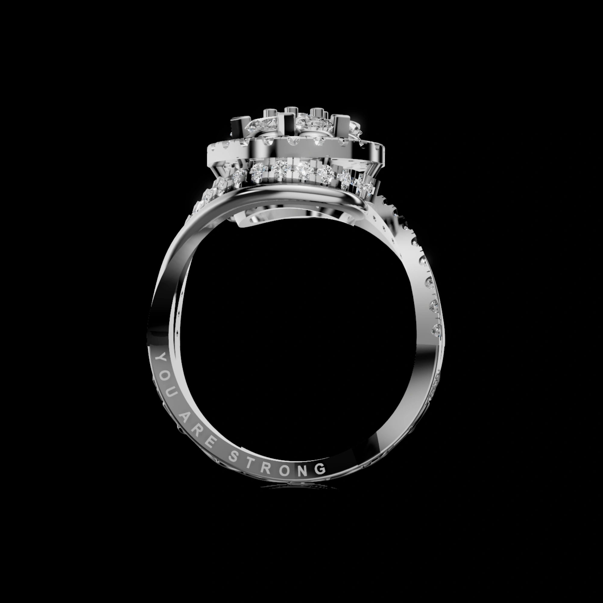 "You are Strong" Flower Ring