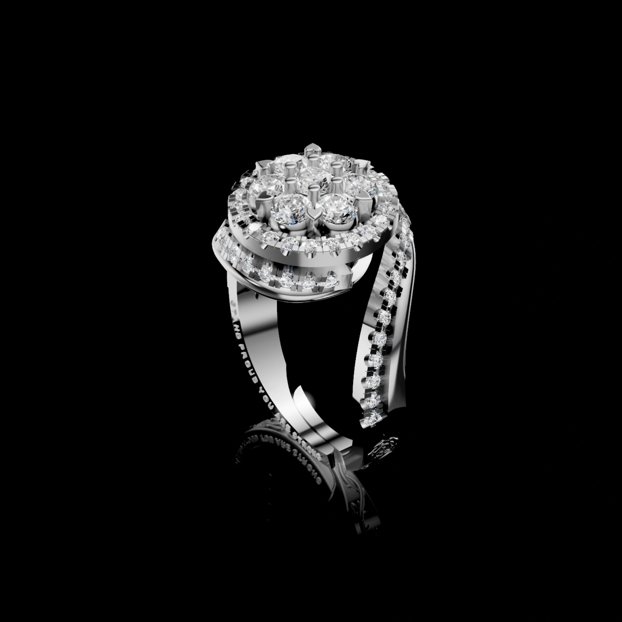 "You are Strong" Flower Ring