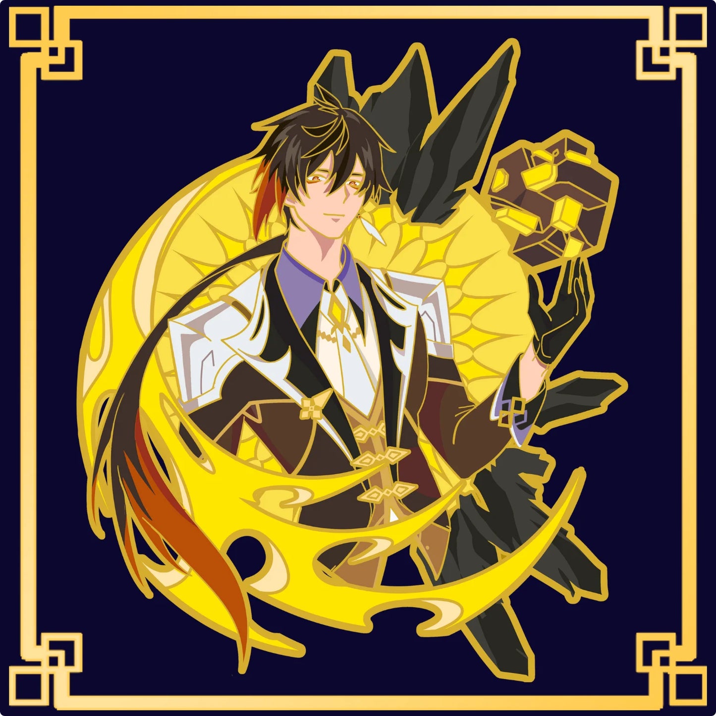 Zhongli Glow-in-Dark Enamel Pin