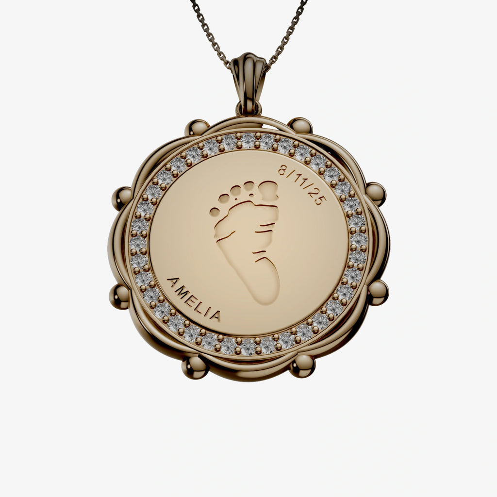 Personalised Baby Footprint Pendant