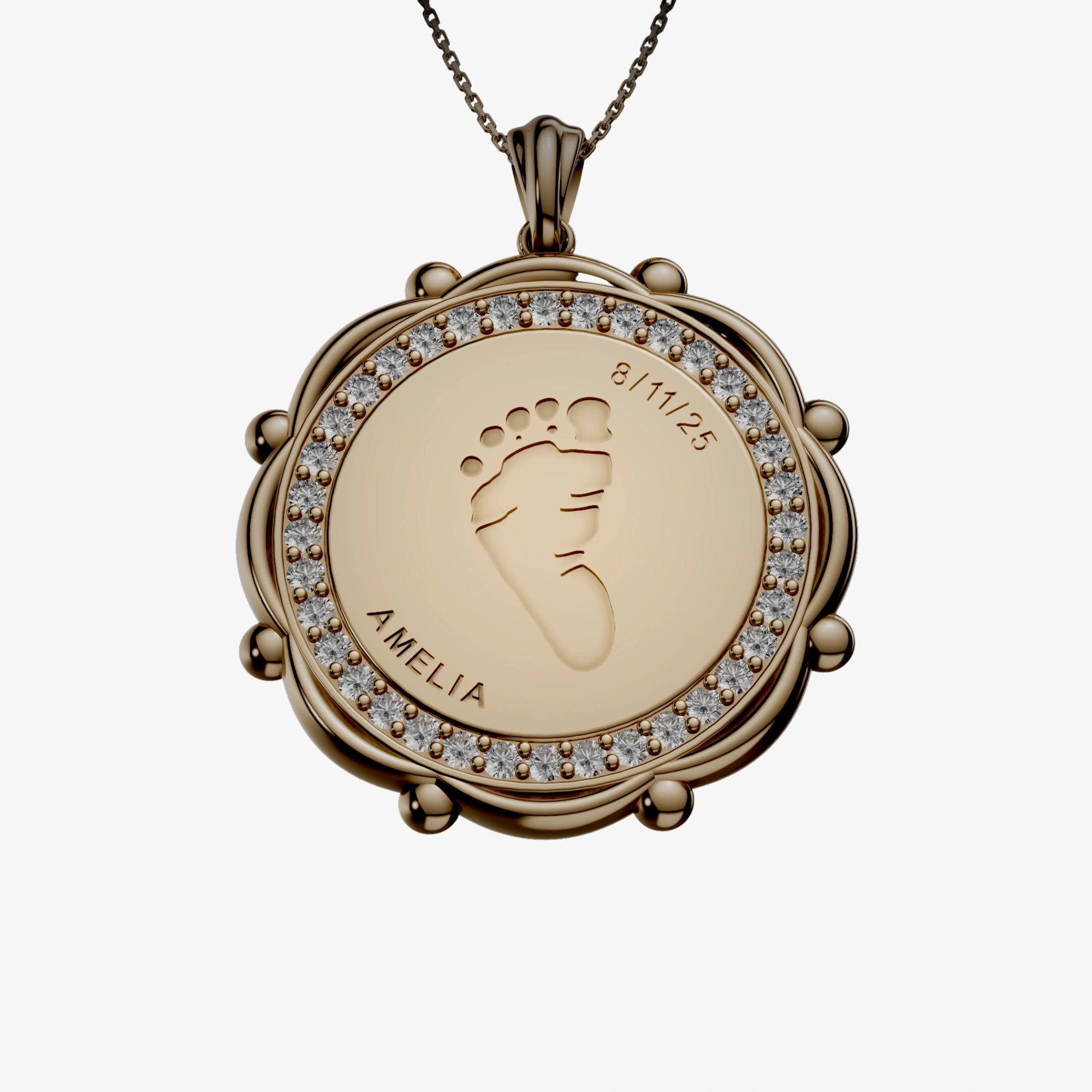 Personalised Baby Footprint Pendant