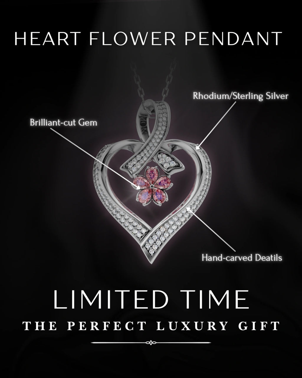 Heart Flower Pendant