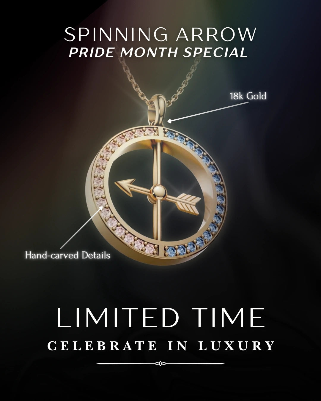 Spinning Arrow LGBTQ Necklace [Pre-order]