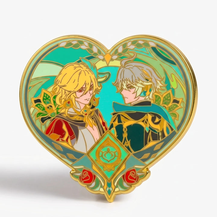Kaveh x Alhaitham Glow in the Dark Enamel Pin
