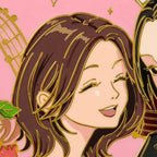Detail shot of Nana Glow-in-Dark Enamel Pin, Kraymer Art