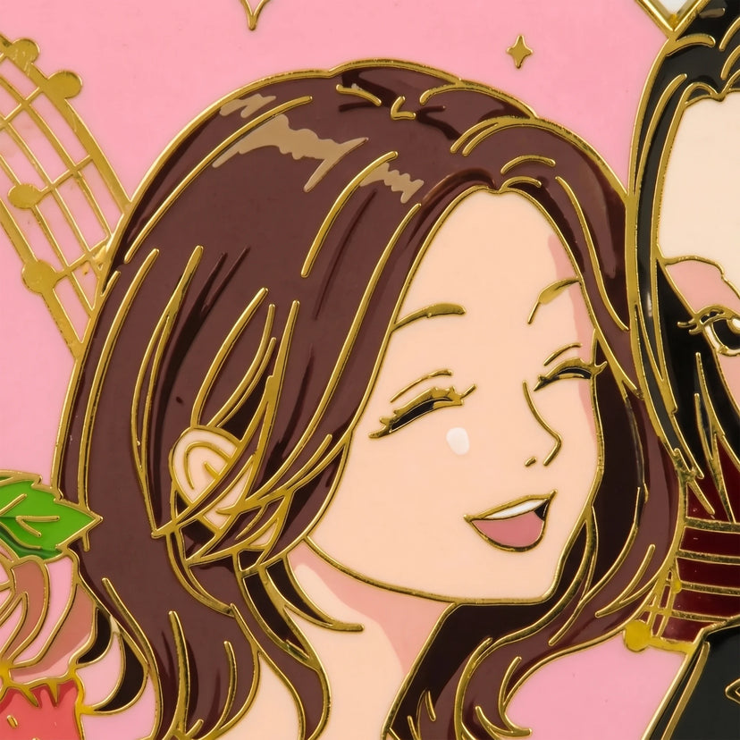 Detail shot of Nana Glow-in-Dark Enamel Pin, Kraymer Art