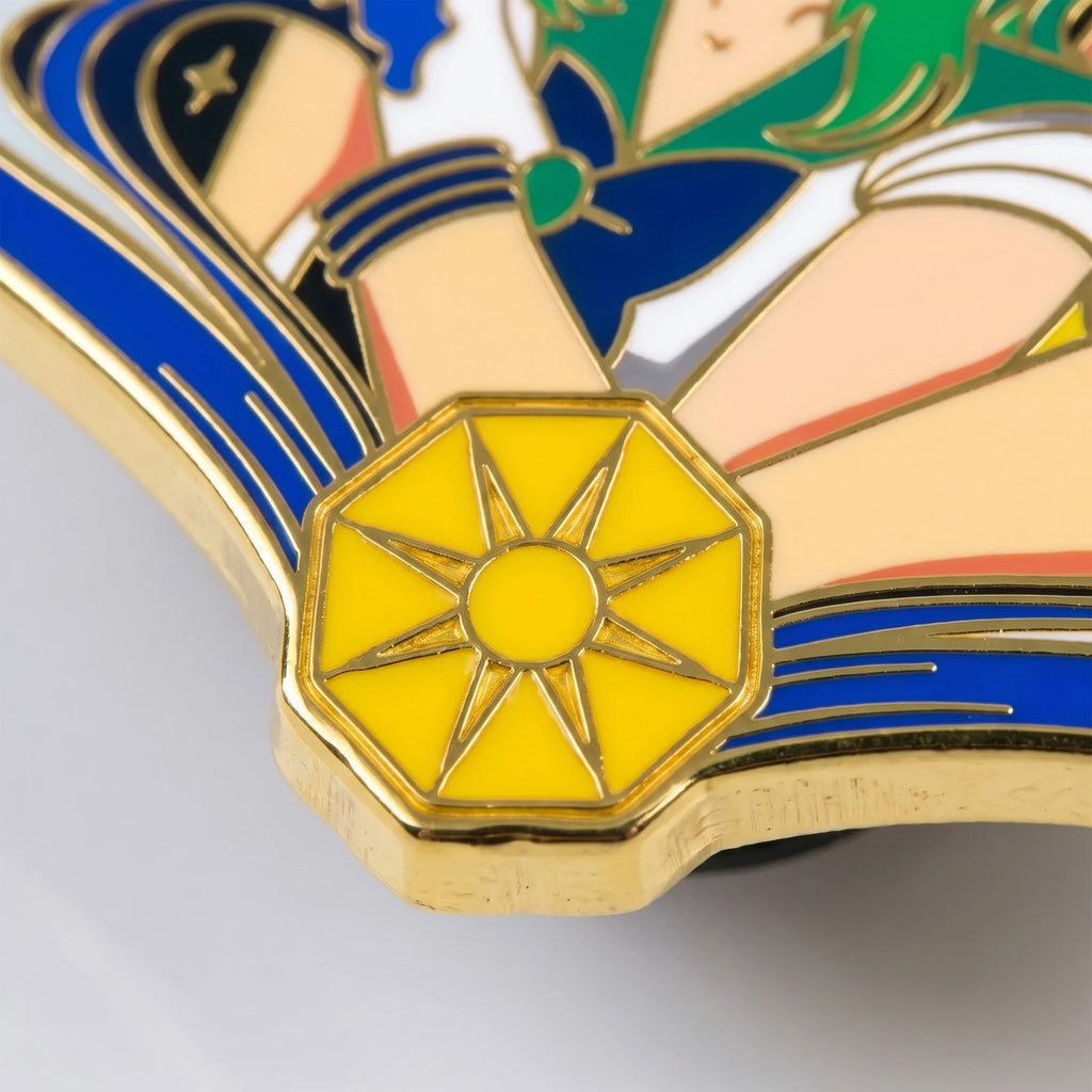 Second detail shot of Sailor Moon Glow-in-Dark Enamel Pin, Kraymer Art