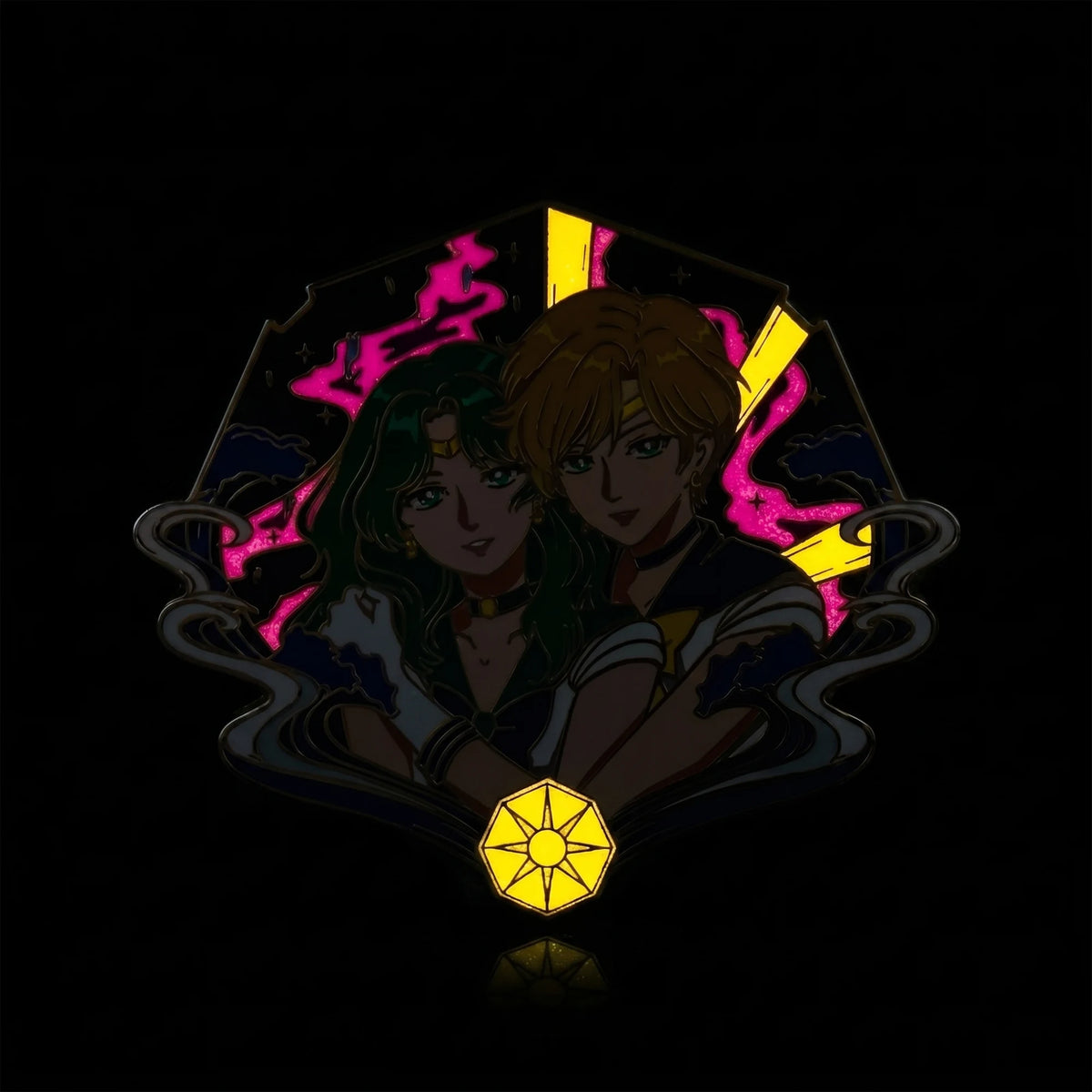 Glow-in-the-dark effect of Sailor Moon Glow-in-Dark Enamel Pin, Kraymer Art