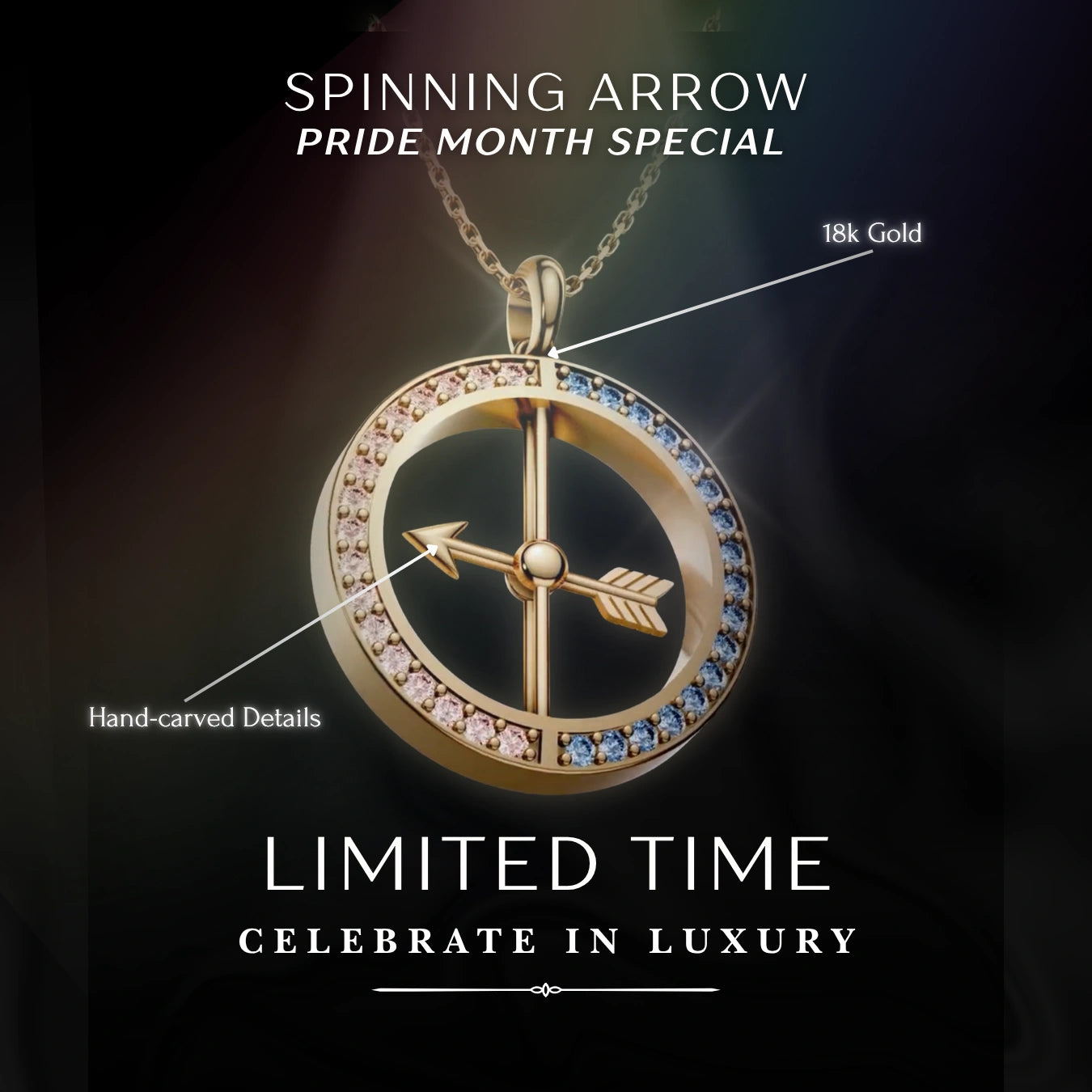 Spinning Arrow LGBTQ Necklace