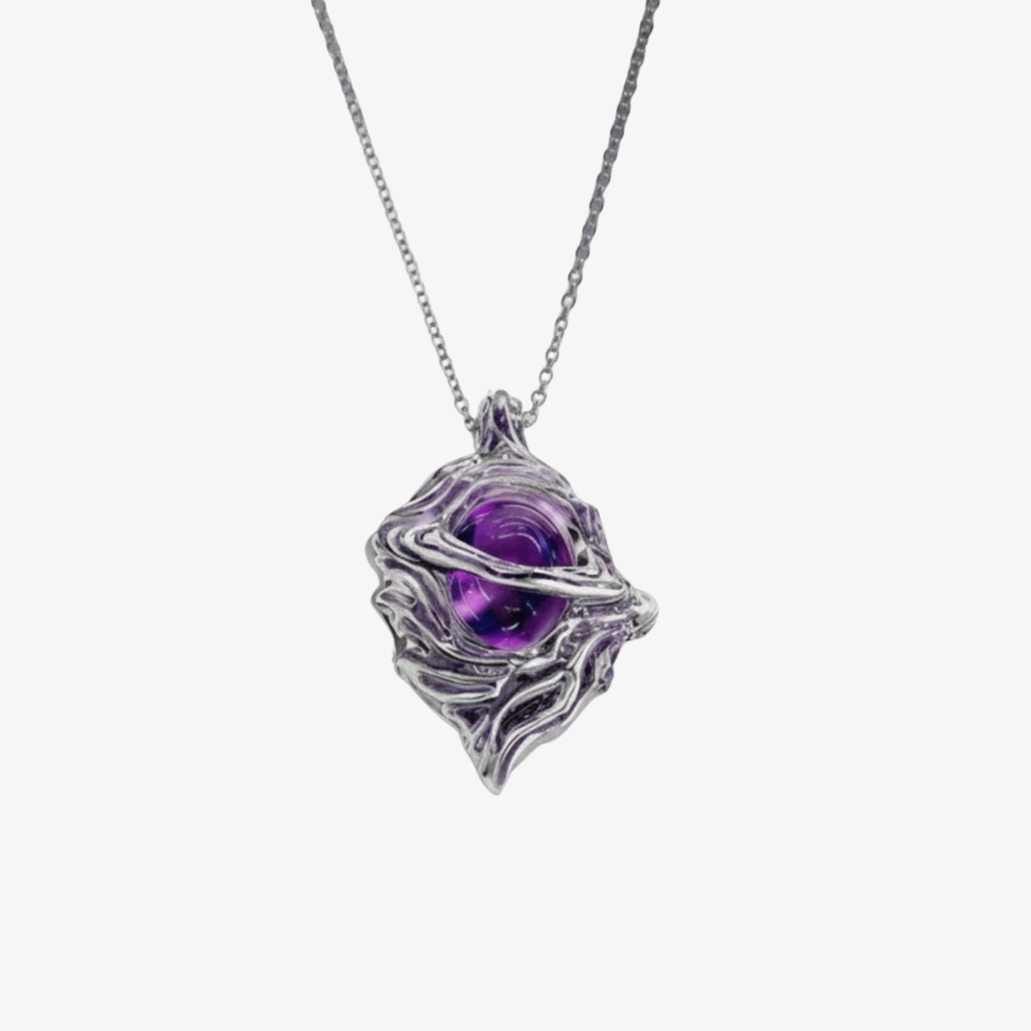 Hollow Purple Locket Necklace