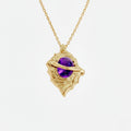 Hollow Purple Locket Necklace