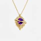 Hollow Purple Locket Necklace