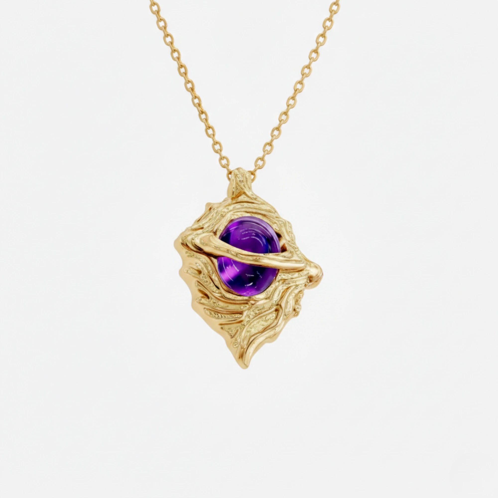 Hollow Purple Locket Necklace
