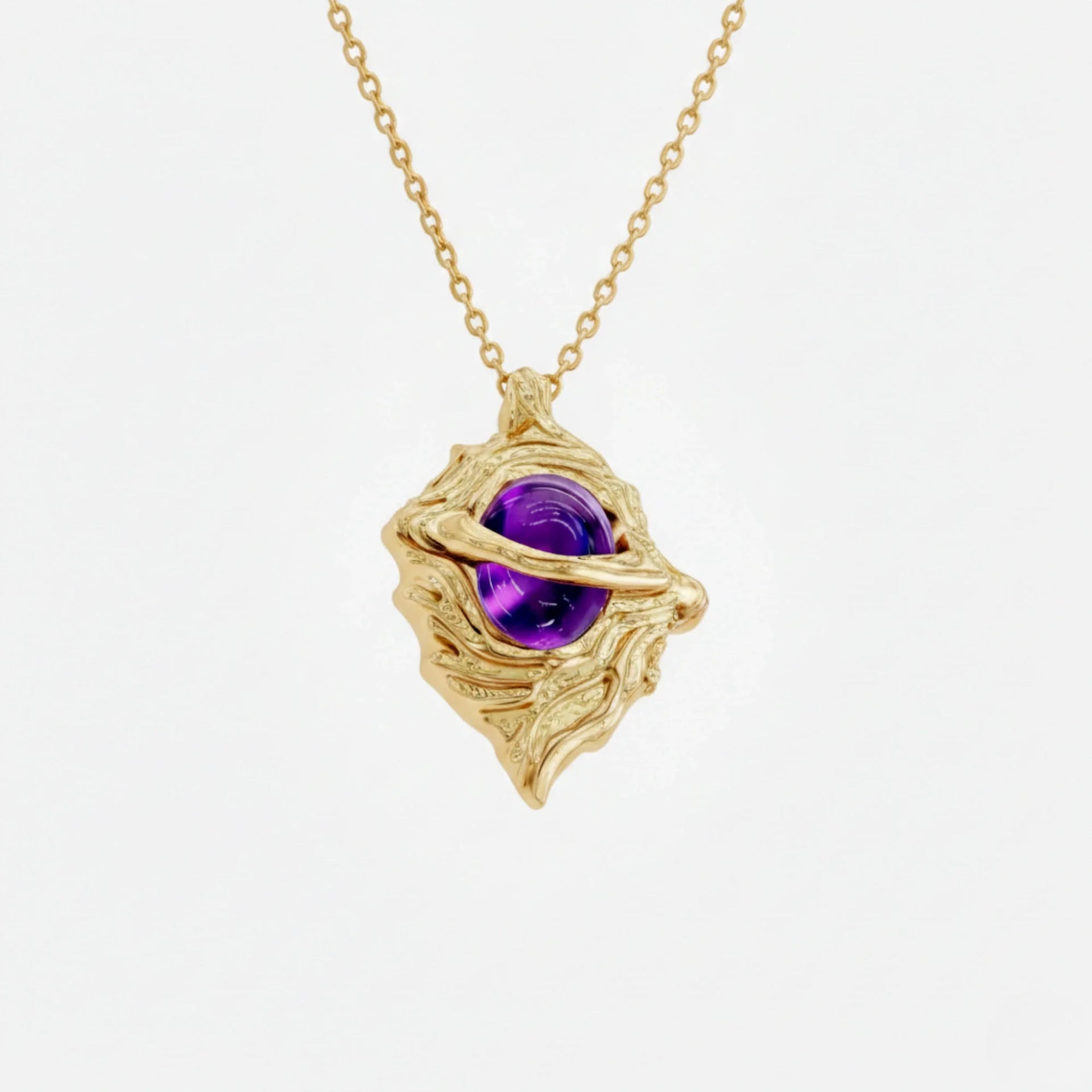 Hollow Purple Locket Necklace