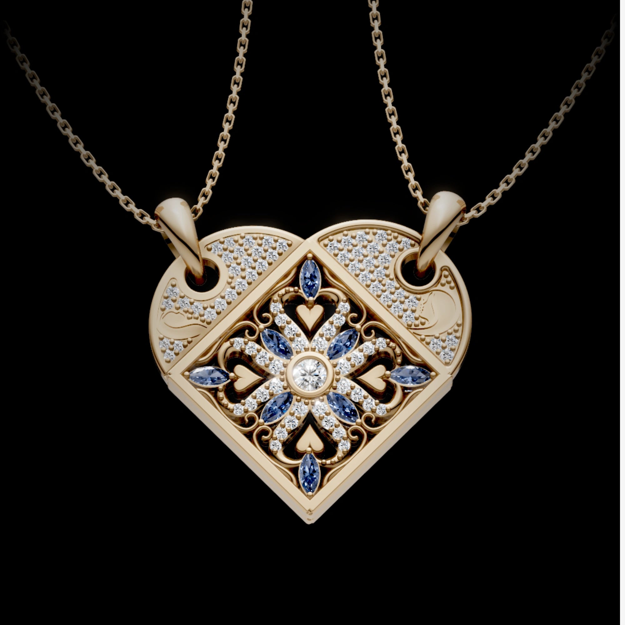 2-in-1 Magnetic Hearts Pendant