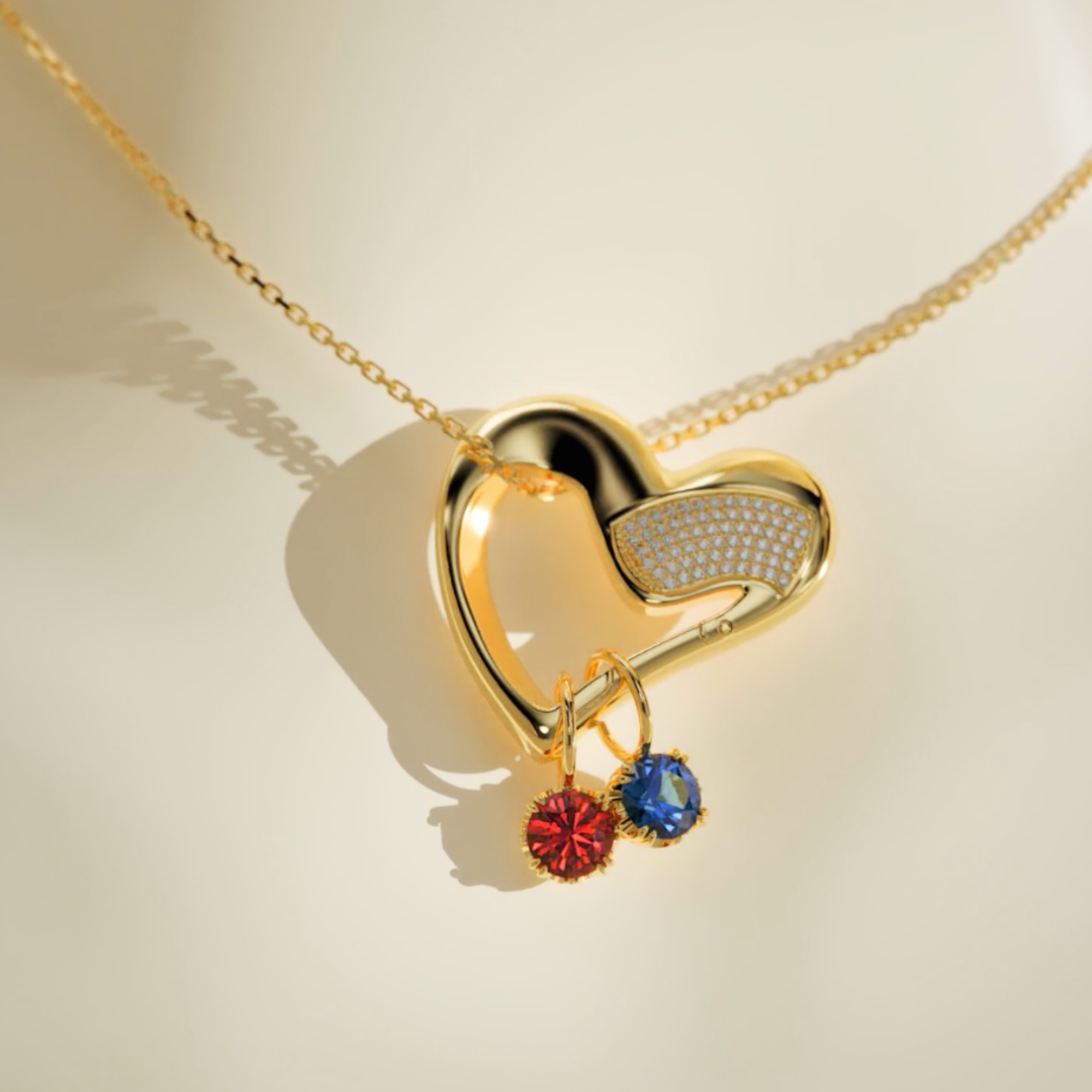 Angel's Heart Birthstones Pendant Set