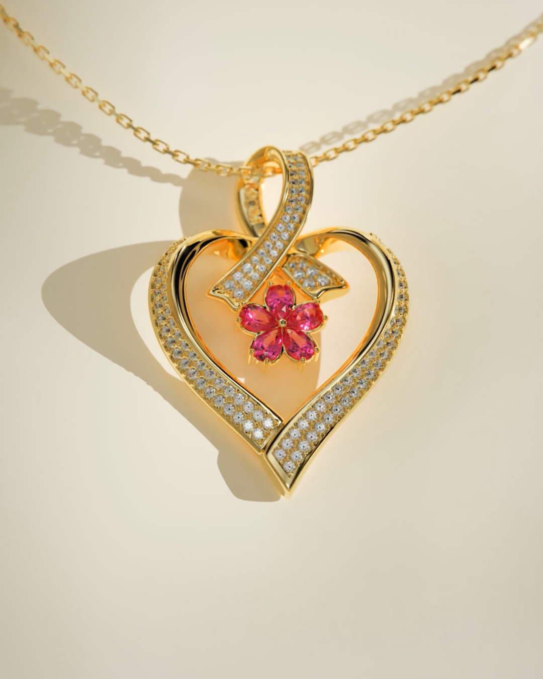 Heart Flower Pendant