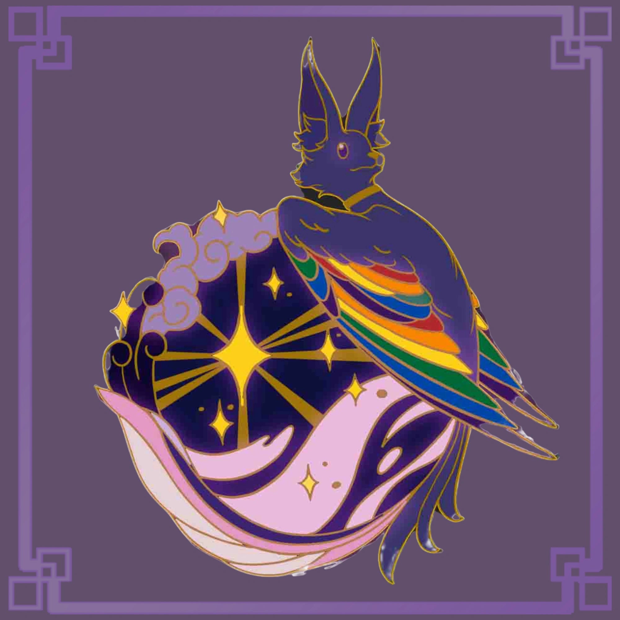 Pride Bat Glow-in-Dark Enamel Pin
